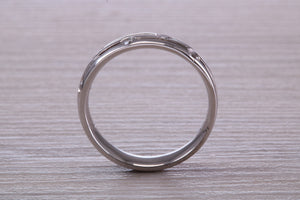 5 mm Wide Unisex Diamond set 18ct White Gold Band