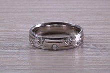 Load image into Gallery viewer, 5 mm Wide Unisex Diamond set 18ct White Gold Band