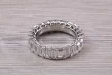 Load image into Gallery viewer, Very Dressy Eight carats Emerald cut Moissanite Diamond set Platinum Band