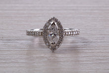 Load image into Gallery viewer, Halo set Marquise Cut Certified Diamond Engagement Ring