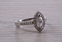 Load image into Gallery viewer, Halo set Marquise Cut Certified Diamond Engagement Ring