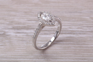 Halo set Marquise Cut Certified Diamond Engagement Ring