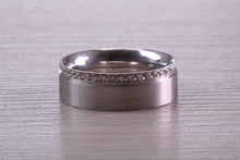 Load image into Gallery viewer, 7 mm Wide Full Circle Diamond set White Gold Band