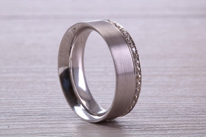 7 mm Wide Full Circle Diamond set White Gold Band