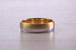 Gents Two Tone Gold 6 mm wide Band