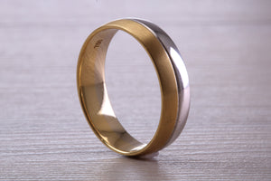 Gents Two Tone Gold 6 mm wide Band