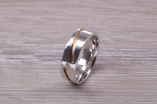 Load image into Gallery viewer, Gents Two Tone Rose and White Gold 6 mm wide Diamond set Band