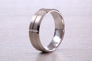 Very Chunky Gents 7 mm Wide White Gold Band