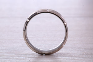 Very Chunky Gents 7 mm Wide White Gold Band