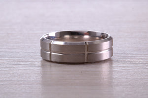 Very Chunky Gents 7 mm Wide White Gold Band
