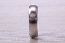 Load image into Gallery viewer, Gents Chunky 6 mm wide Diamond set White Gold Band