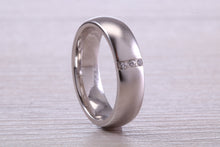 Load image into Gallery viewer, Gents Chunky 6 mm wide Diamond set White Gold Band