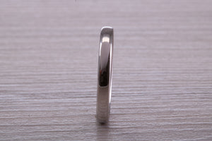 Simple Traditional 2 mm wide Court Profile Platinum Band