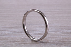 Simple Traditional 2 mm wide Court Profile Platinum Band
