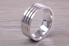 Load image into Gallery viewer, Gents Chunky 8mm Wide Patterned White Gold Band