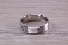 Load image into Gallery viewer, Gents 6 mm Wide Patterned White Gold Band