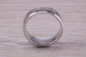 Gents 6 mm Wide Diamond set White Gold Band