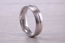 Load image into Gallery viewer, Gents 6 mm Wide Patterned White Gold Band