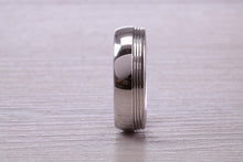 Load image into Gallery viewer, Gents 6 mm Wide Patterned White Gold Band