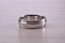 Load image into Gallery viewer, Gents 6 mm Wide Patterned White Gold Band