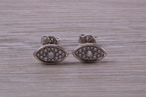 Diamond Cluster set 18ct White Gold Stud Earrings