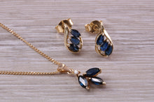 Load image into Gallery viewer, Beautiful Sapphire and Diamond Necklace with Matching Earrings