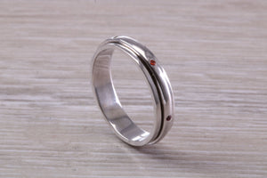 Multi Gemstones set Spinning Band in 18ct White Gold