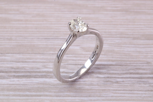 Half carat Oval cut Diamond set Platinum Solitaire