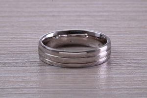 5 mm Wide Unisex Diamond set 18ct White Gold Band