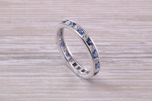 Full Circle set Diamond and Sapphire Band