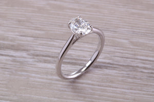 Stunning One carat Certified Oval cut Diamond set Platinum Solitaire
