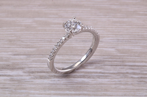 Dainty Half carat Diamond set Platinum Engagement Ring