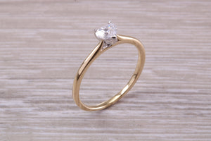 Heart Shape Diamond Solitaire set in 18ct Yellow Gold