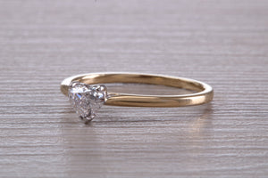 Heart Shape Diamond Solitaire set in 18ct Yellow Gold