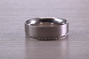 7 mm Wide Full Circle Diamond set White Gold Band