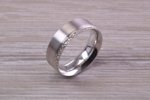 7 mm Wide Full Circle Diamond set White Gold Band