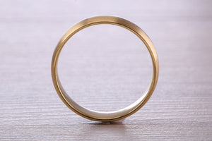 Gents Two Tone Gold 6 mm wide Band