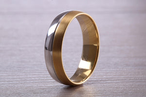 Gents Two Tone Gold 6 mm wide Band