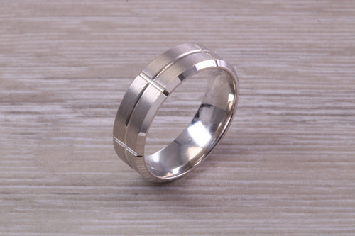 Very Chunky Gents 7 mm Wide White Gold Band