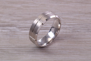 Very Chunky Gents 7 mm Wide White Gold Band