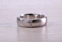 Load image into Gallery viewer, Gents Chunky 6 mm wide Diamond set White Gold Band