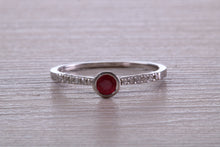 Load image into Gallery viewer, Petite and Dainty Ruby and Diamond Ring