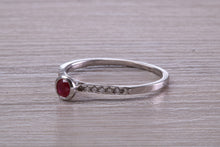 Load image into Gallery viewer, Petite and Dainty Ruby and Diamond Ring