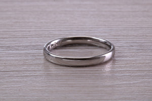 Simple Traditional 2 mm wide Court Profile Platinum Band
