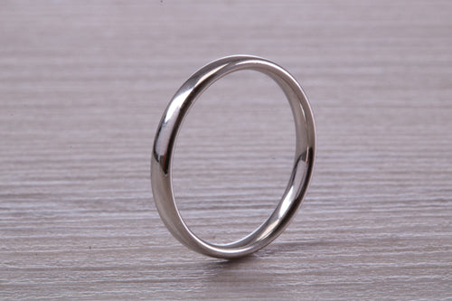 Simple Traditional 2 mm wide Court Profile Platinum Band