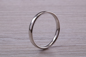 Simple Traditional 2 mm wide Court Profile Platinum Band