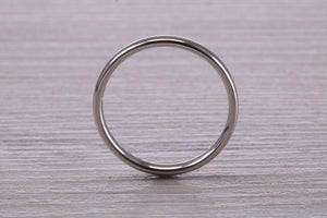 Simple Traditional 2 mm wide Court Profile Platinum Band