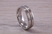 Load image into Gallery viewer, Gents 6 mm Wide Patterned White Gold Band