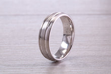Load image into Gallery viewer, Gents 6 mm Wide Patterned White Gold Band