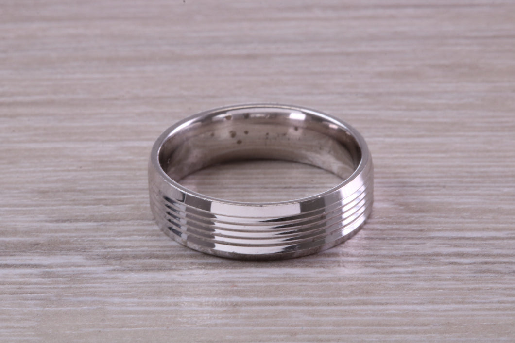 Sterling Silver 6 mm Wide Fashioned Band
